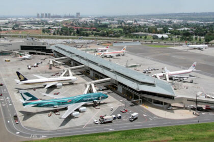 O.R. Tambo International Airport, located in Johannesburg, South Africa, is the busiest airport on the African continent, serving as a major hub for both domestic and international flights.