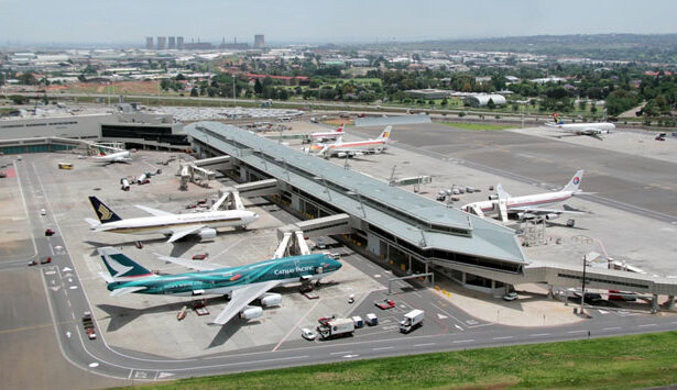O.R. Tambo International Airport, located in Johannesburg, South Africa, is the busiest airport on the African continent, serving as a major hub for both domestic and international flights.