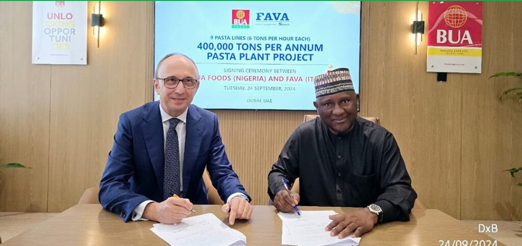 BUA Foods' agreements with FAVA and Martini to deliver nine lines of long-cut pasta, and packaging equipment respectively.