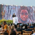 Angola’s tourism brand launch in Luanda, featuring a keynote speech before a large audience