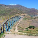 A railway bridge stretches across the highlands in northern Ethiopia, part of the Awash–Kombolcha line under modernization efforts