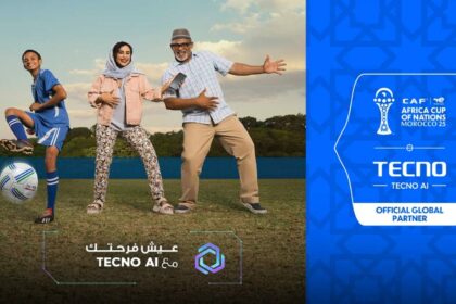 TECNO “Power Your Moment” campaign showcasing fan zones, pop-up stores, and AI-powered devices during AFCON 2025