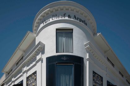 Van Cleef & Arpels luxury boutique under Richemont group displaying high-end jewelry retail storefront