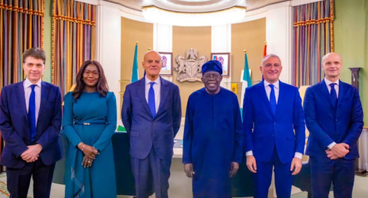 Nigeria's President Bola Tinubu in a meeting with executives of Eni Oil company and Nigeria Agip Exploration
