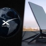 Starlink logo on a screen with residential kit