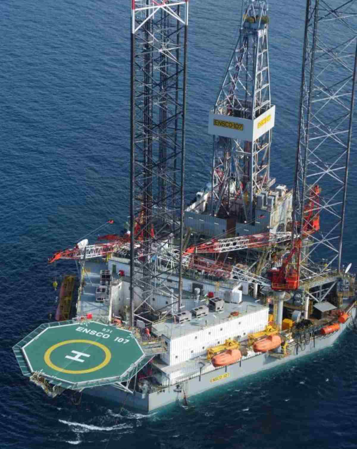 Valaris DS-12 drillship on the Mediterranean sea