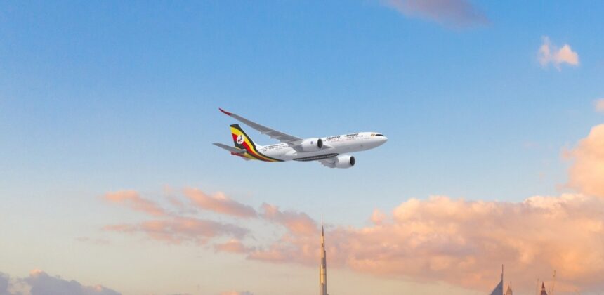 Uganda Airlines Boeing Dreamliner aircraft.
