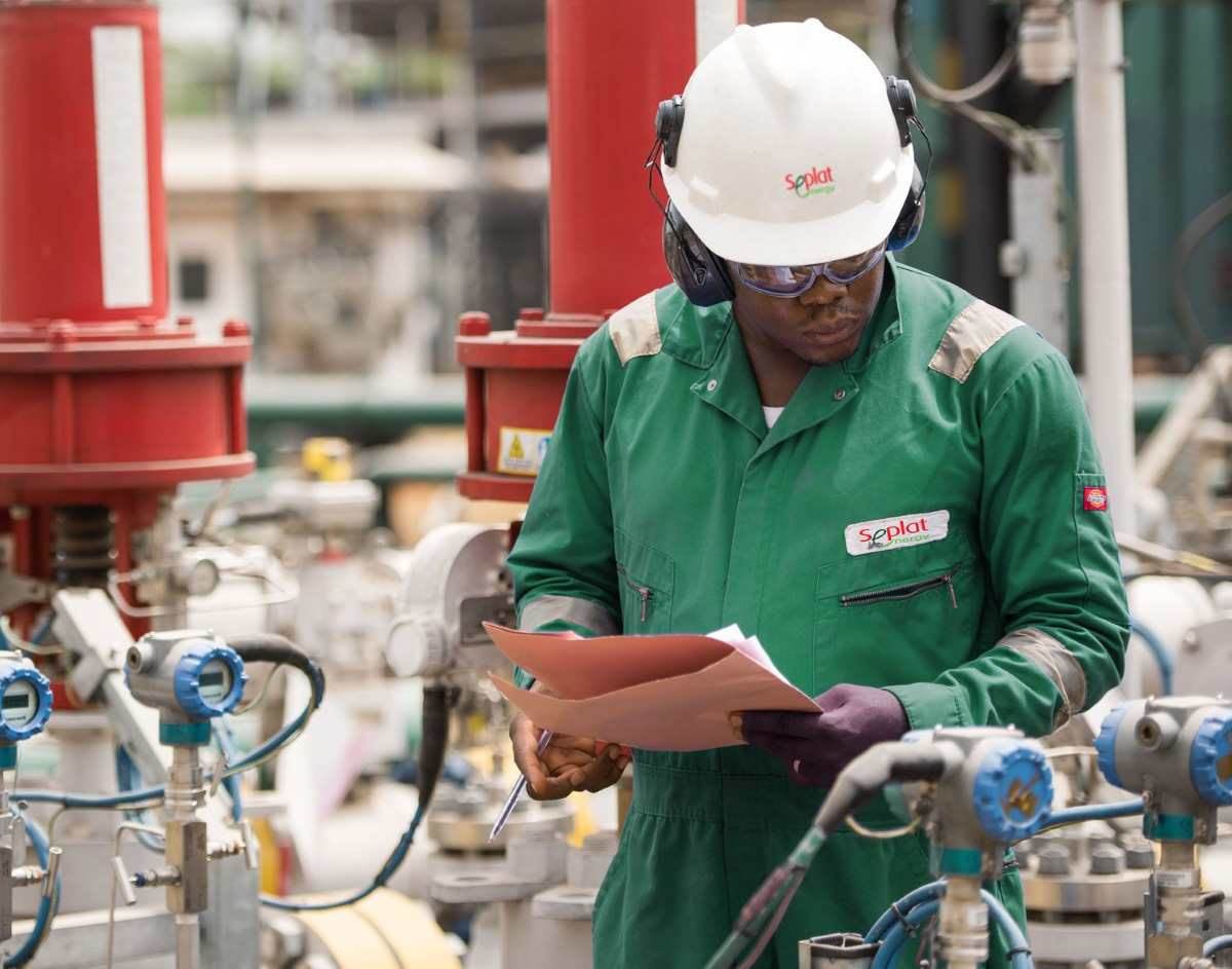 Worker operating at Seplat Energy's Oben OML 4