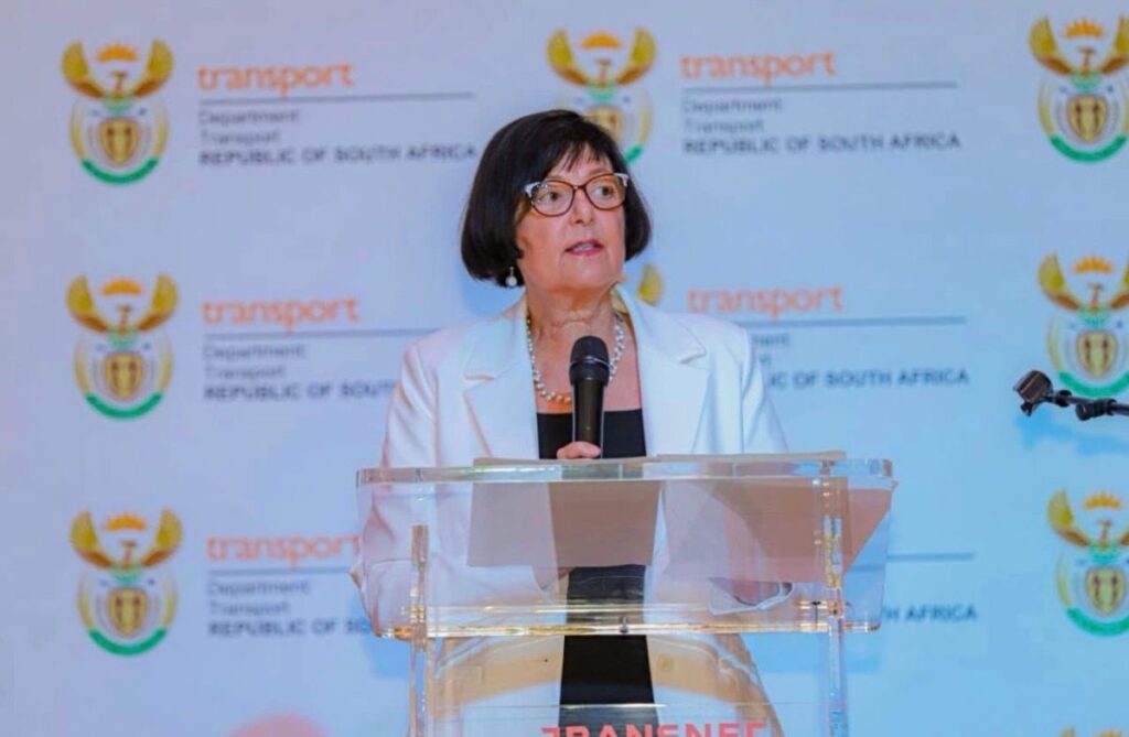Transport Minister Barbara Creecy discussing South Africa’s rail master plan and efforts to close the gap between freight demand and capacity.