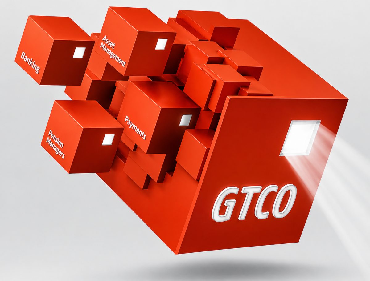 GTCO logo represented as a modular corporate structure highlighting its diversified financial services group.