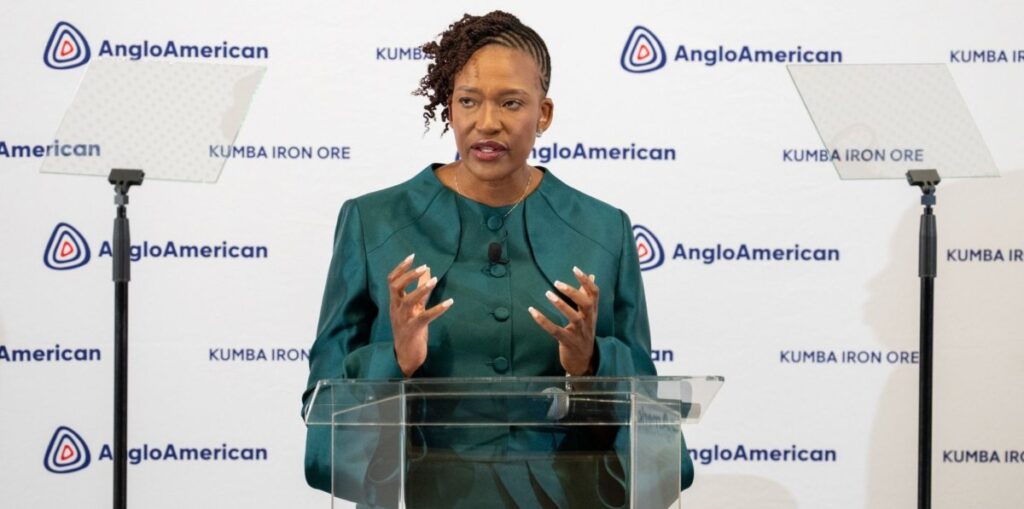 Nompumelelo Zikalala, CEO of Kumba Iron Ore, presenting the company's 2025 annual results.