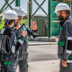 OCP workers operating at a phosphate production facility in Morocco.