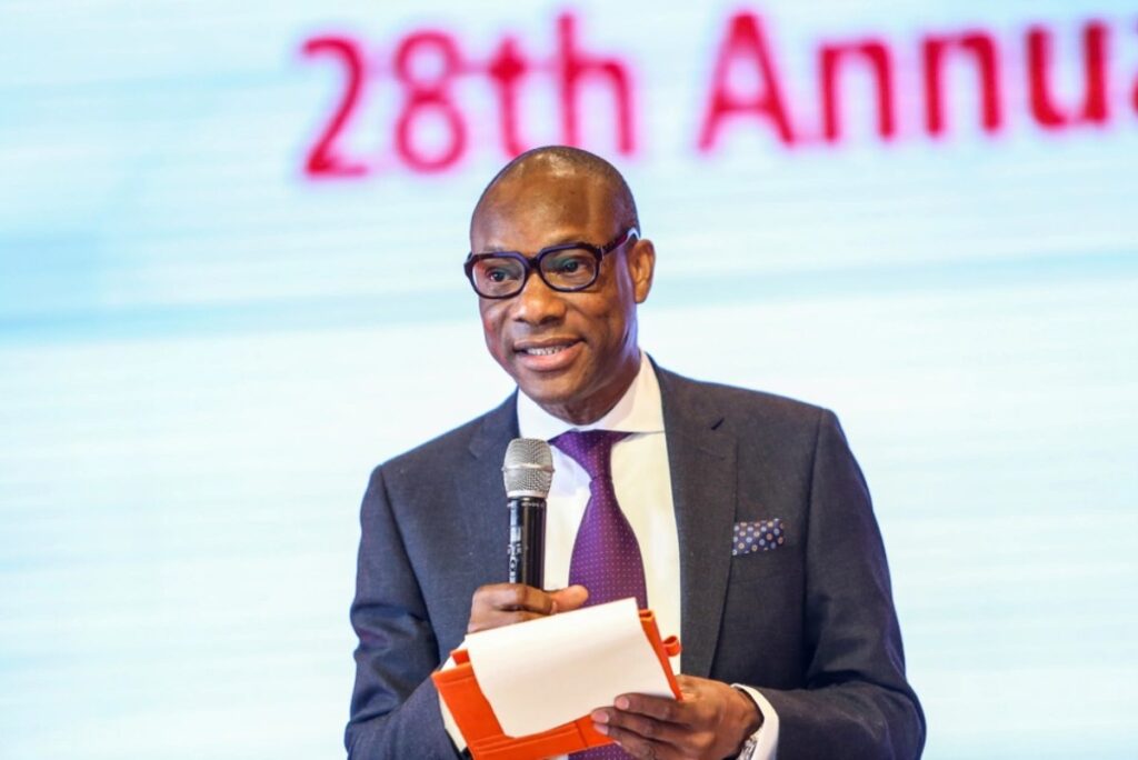 Segun Agbaje, CEO of GTCO, speaking during the bank’s 28th Annual General Meeting.