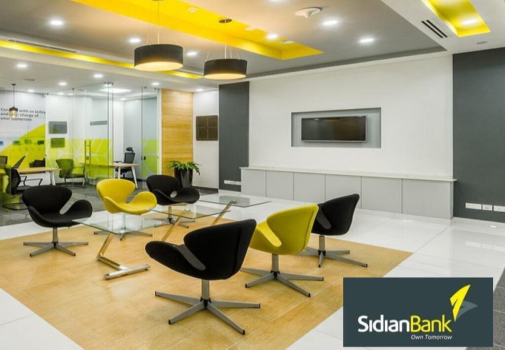 Interior of Sidian Bank office in Nairobi, Kenya.