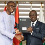 Afriland CEO Christian kammogne fogaing & George Agyekum Donkor EBID chair