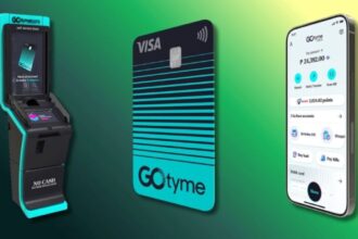 GoTyme Bank digital banking products including debit card, mobile app, and ATMs in South Africa