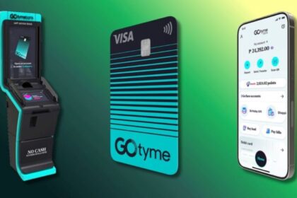 GoTyme Bank digital banking products including debit card, mobile app, and ATMs in South Africa