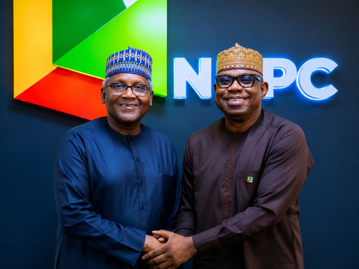 Aliko Dangote and NNPC Group CEO Bashir Bayo Ojulari.