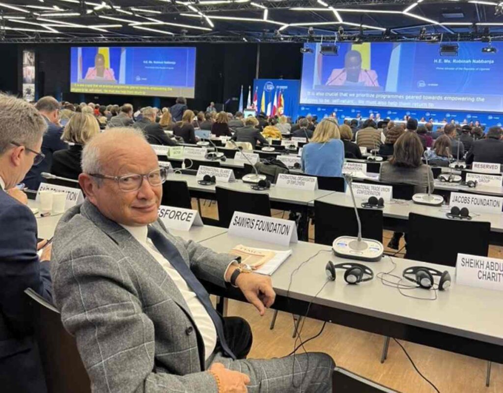 Naguib Sawiris at the Global Refugee Forum in Geneva.