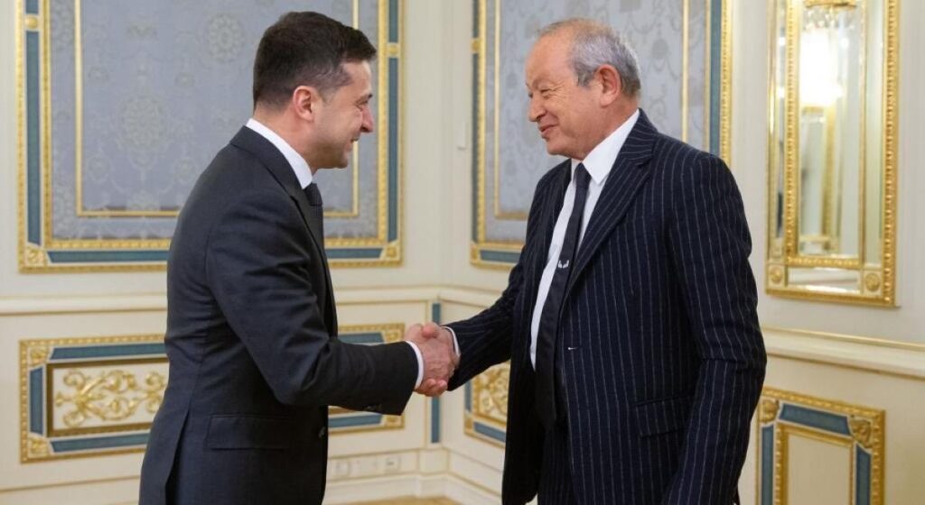 Naguib Sawiris meeting Ukrainian President Volodymyr Zelenskyy.
