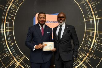 L-R: Nnamdi Azubuike, AVP, Corporate Finance & Commercial Operations, and Pascal Eva, VP, Finance, Heirs Energies, at the EMEA Finance Project Finance Awards 2026 in London, where the company’s landmark US$750 million financing transaction was recognised as Best Oil & Gas Deal of the Year.