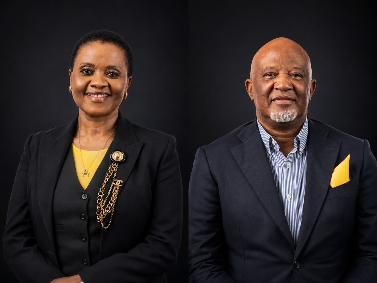 South African business leaders Noluthando Gosa and Mcebisi Jonas