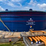 Dangote Refinery gasoline storage tank with 60 million liters capacity under Dangote Industries Limited operations in Nigeria.