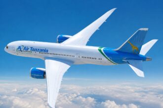 Air Tanzania above the clouds