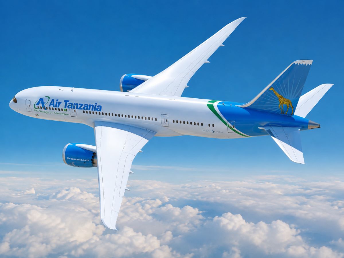 Air Tanzania above the clouds
