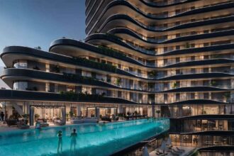 Aspire Waterfall tower exterior